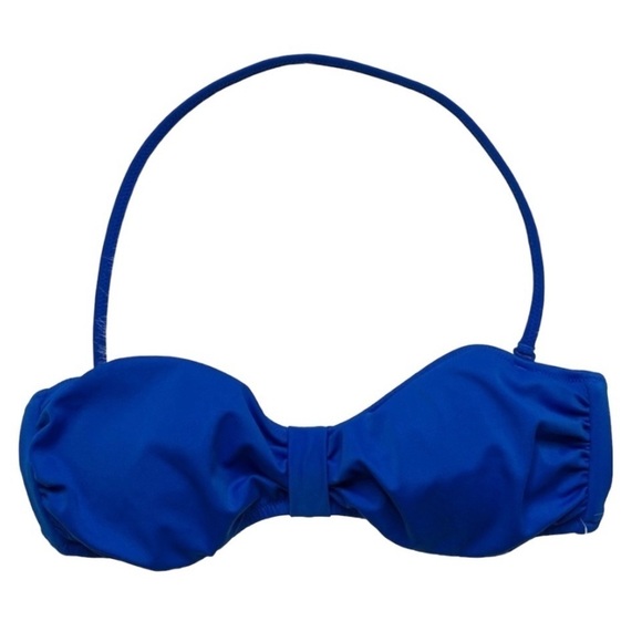 Pink Victoria's Secret Halter Bikini Top Bandeau Swimwear Beach Blue XS - Picture 1 of 11